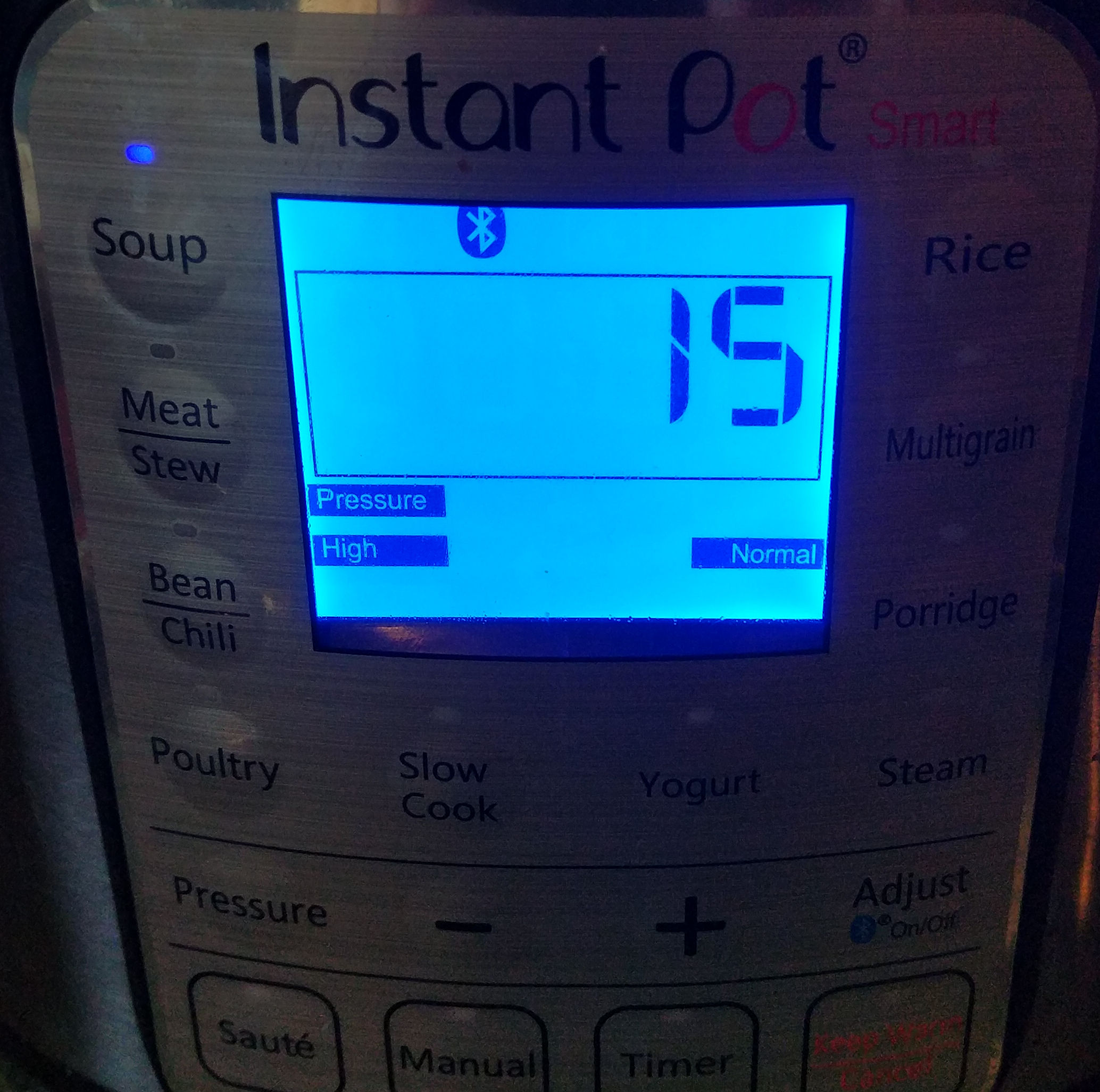 Pressure cooker settings